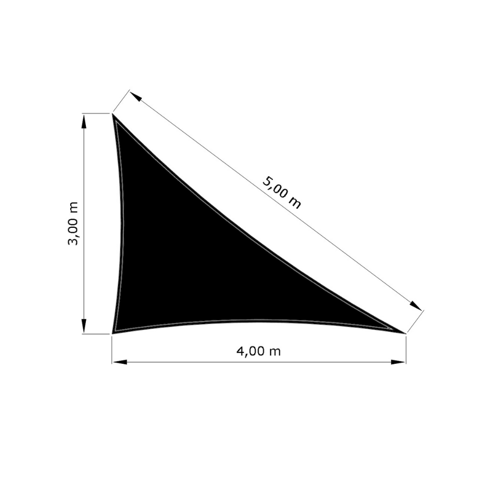 Voile d'ombrage standard ajourée triangle d'une dimension de 3x4x5m